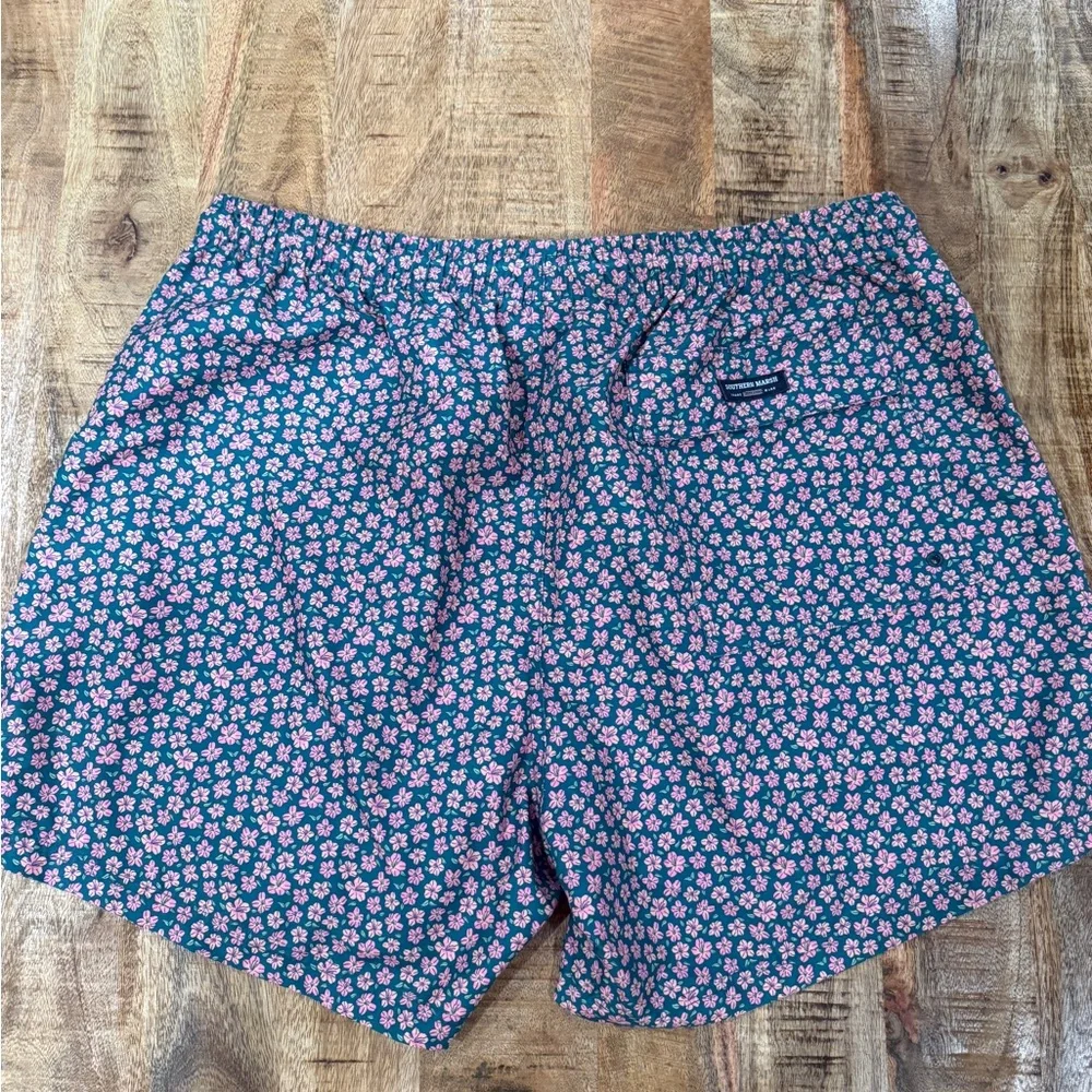 Southern Marsh Navy Shorts with Pink Floral Print